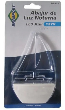 ABAJUR LUZ NOTURNA LED AZ BARCO 127V BRASFORT 8518