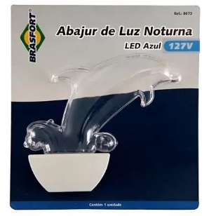 ABAJUR LUZ NOTURNA LED AZ GOLF 127V BRASFORT 8667